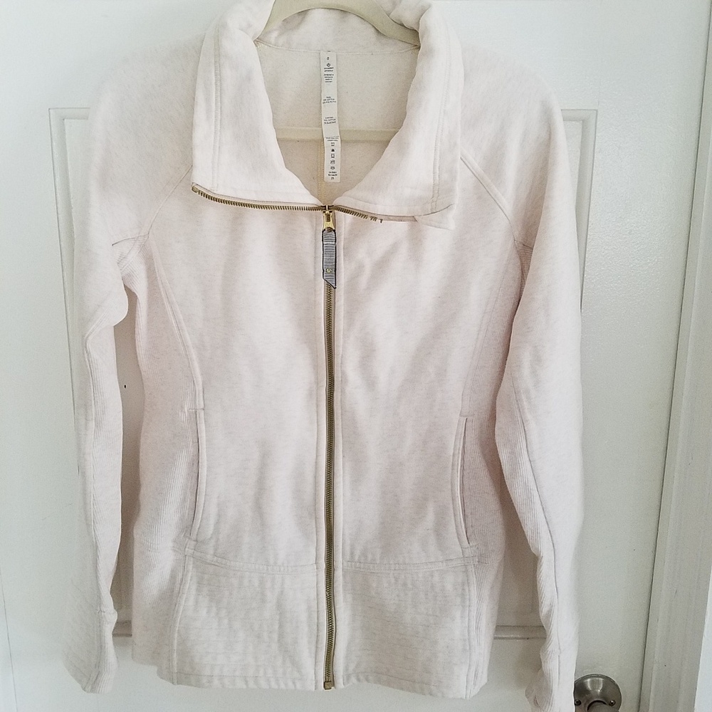 Lululemon Athletica Zip Up Cream Jacket Size 8